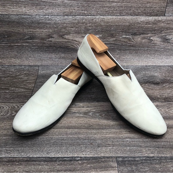 Giorgio Armani Cream Leather Almond Toe Slip On Loafers Men's 44/ US 10.5 - Picture 3 of 15